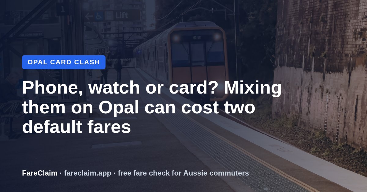 Opal Card Clash: Why Mixing Your Phone, Watch and Card Costs You